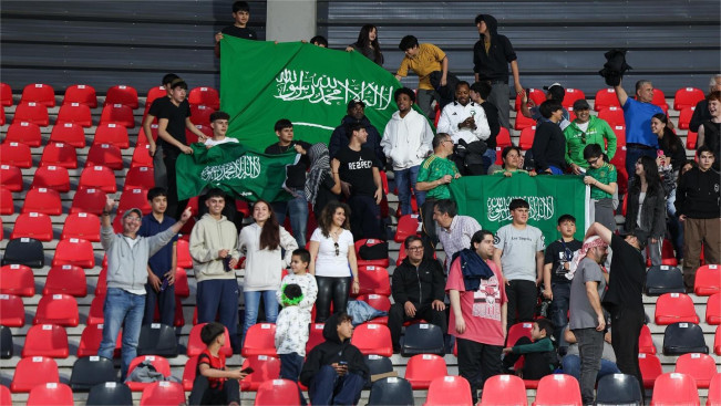 Suporter Timnas Arab Saudi. (Instagram Saudi)
